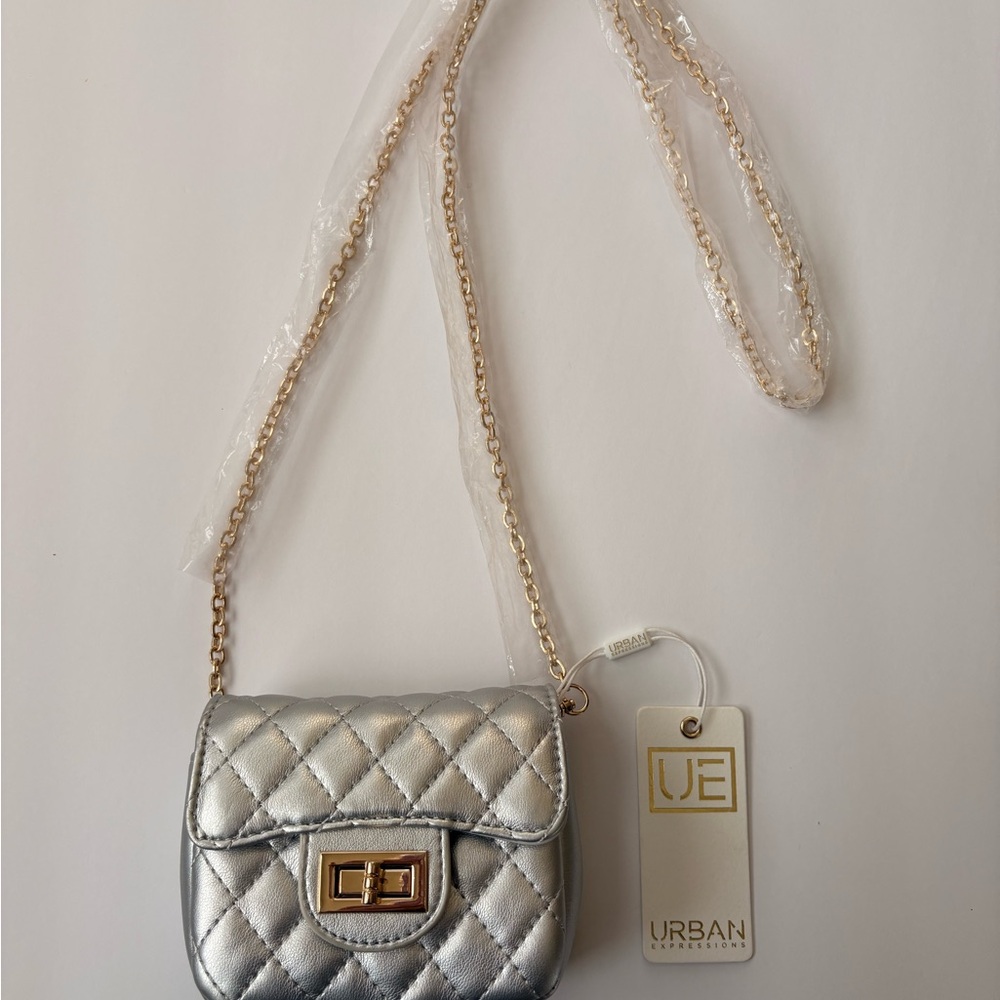 Urban Expressions Metallic Silver Mini Bag